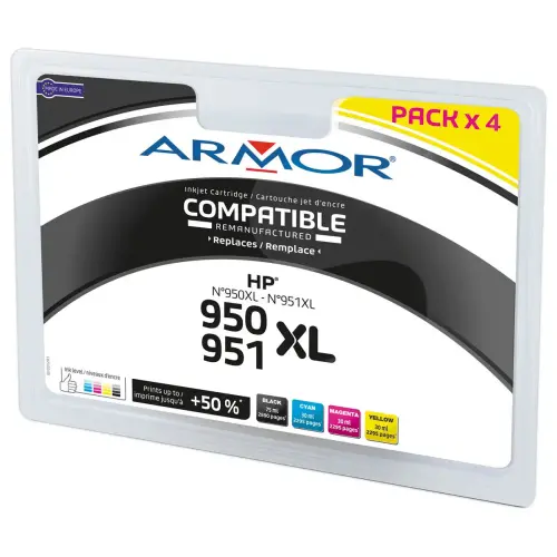 4 Cartouches eq. HP 950XL/951XL - Haute capacité - OWA
