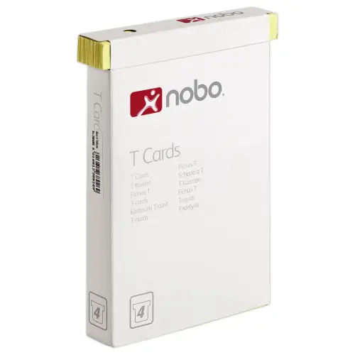 100 Fiches T pour planning - Taille 4 - Jaune - NOBO