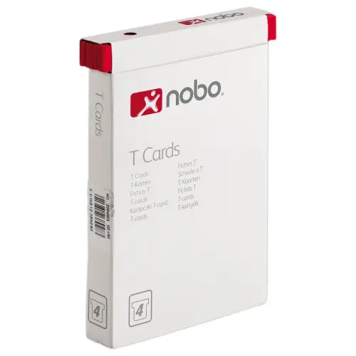 100 Fiches T pour planning - Taille 4 - Rouge - NOBO 