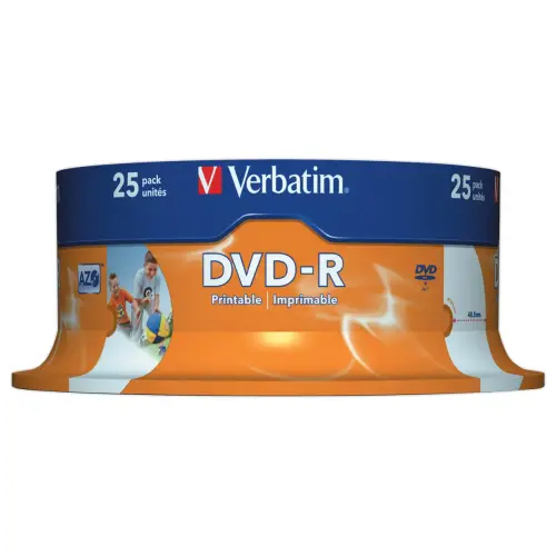 25 DVD-R Verbatim Imprimables- 16x 4,7 Go