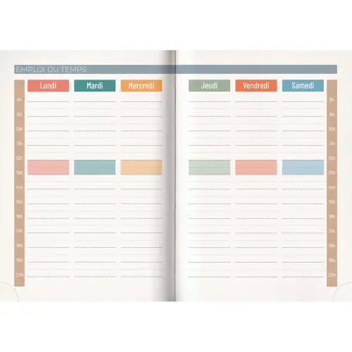 Agenda journalier  Techno - 12,5x17,5 cm - Bleu - Septembre &agrave; septembre - BOUCHUT GRANDREMY 