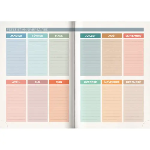 Agenda journalier  Techno - 12,5x17,5 cm - Bleu - Septembre &agrave; septembre - BOUCHUT GRANDREMY 