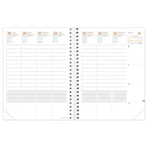Agenda semainier Time Life - 21x27cm - Bleu - Janvier à décembre - QUO VADIS