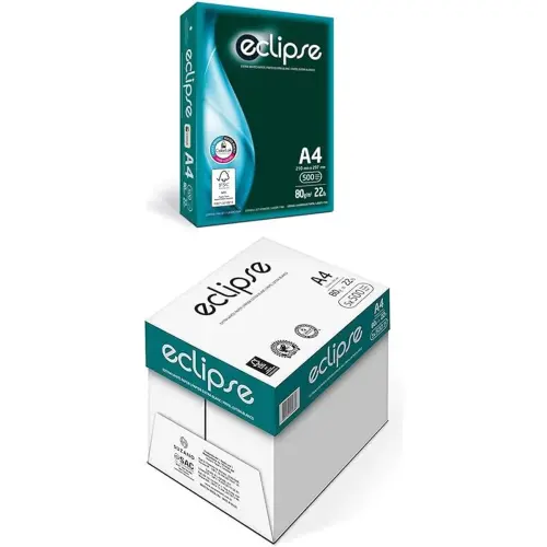 Ramettes de 500 feuilles de papier blanc Eclipse A4 80g