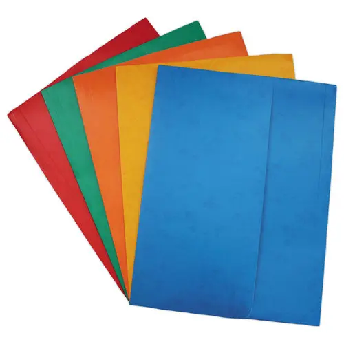 10 Chemises pochettes carte lustr&eacute;e avec soufflet 250 g 
