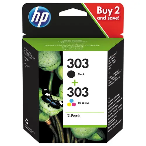 2 Cartouches jet d'encre 303 3YM92AE - 4 Couleurs - HP