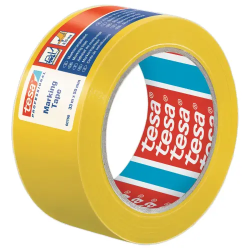 Adhésif de marquage au sol 33 m x 50 mm - Jaune - Tesa