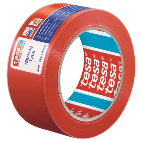 Adhésif de marquage au sol 33 m x 50 mm - Rouge - TESA