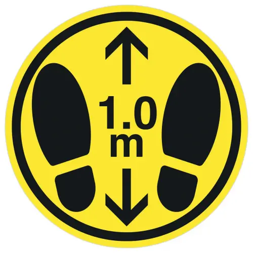 2 Adh&eacute;sifs de pr&eacute;vention sol jaune, diam&egrave;tre 35 cm 