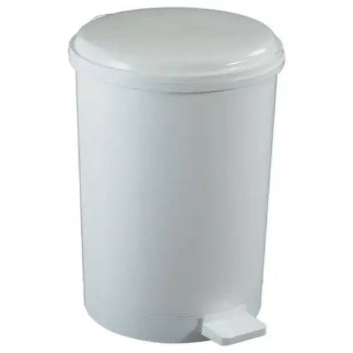 Poubelle &agrave; p&eacute;dale plastique blanc 20 L 