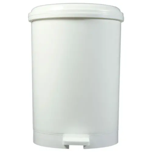 Poubelle &agrave; p&eacute;dale plastique blanc 40 L 