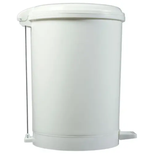 Poubelle &agrave; p&eacute;dale plastique blanc 40 L 