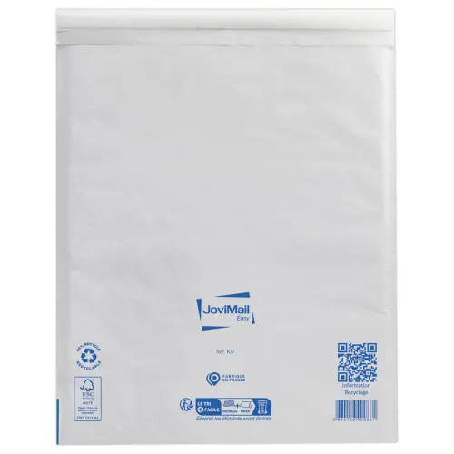 50 Pochettes matelass&eacute;es &agrave; bulles d'air blanches Sealed Air -  350 x 470 mm - JOVIMAIL 