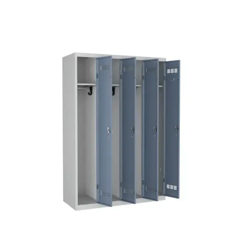 Vestiaire d'atelier 4 colonnes - Gris/bleu - VINCO INDUSTRIES 