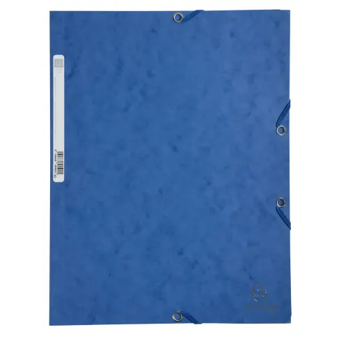 Chemise 3 rabats à élastiques carte lustrée - Bleu - EXACOMPTA