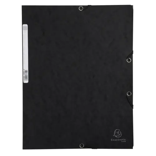 Chemise 3 rabats à élastiques carte lustrée - Noir - EXACOMPTA