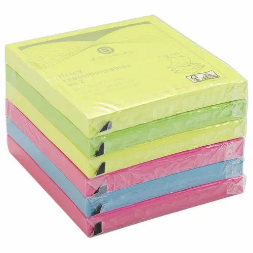 6 Blocs notes repositionnables en Z - coloris assortis - FIDUCIAL OFFICE SOLUTIONS