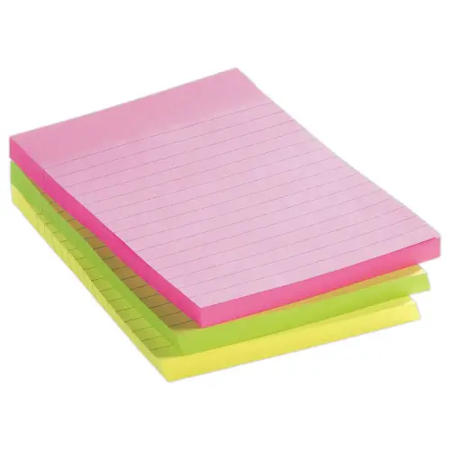 3 Blocs notes repositionnables lignées - 10,1 x 15 cm - FIDUCIAL OFFICE SOLUTIONS