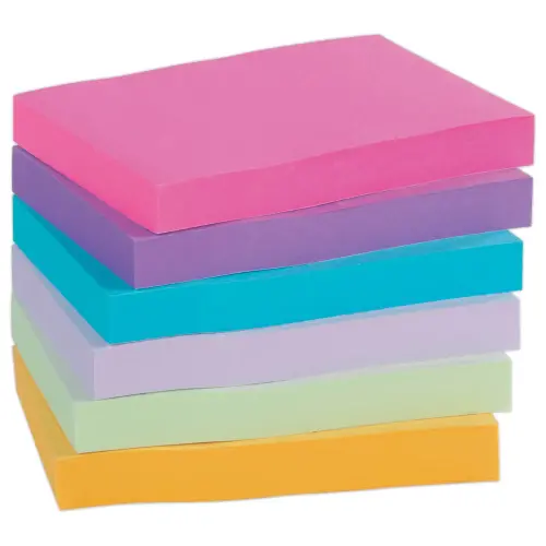 6 Blocs notes repositionnables - 7,6 x 5,1 cm - Couleurs vives assorties - FIDUCIAL 