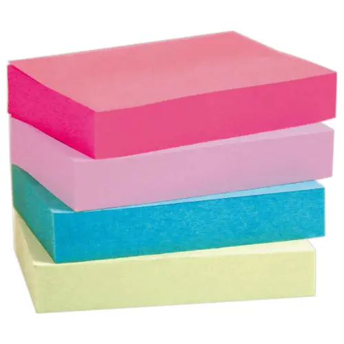 12 Blocs notes repositionnables - 3,8 x 5,1 cm - Couleurs vives assorties - FIDUCIAL