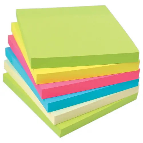 6 Blocs notes repositionnables super adh&eacute;sives - 7,6 x 7,6 cm - FIDUCIAL OFFICE SOLUTIONS 