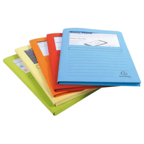50 Chemises fenêtre et soufflet - A4 - 160g - Coloris assortis
