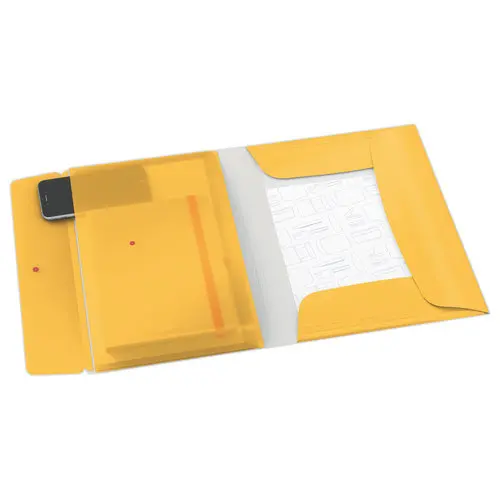 Chemise 3 rabats &agrave; &eacute;lastique Cosy en polypropyl&egrave;ne durable - Format A4 - Jaune - LEITZ 