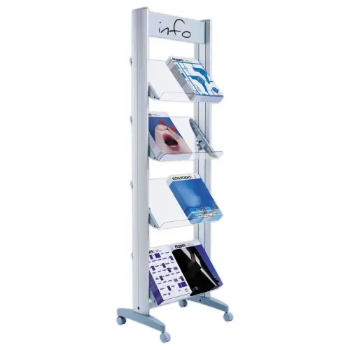 Présentoir mobile - 4 tablettes - 8 documents - PAPERFLOW