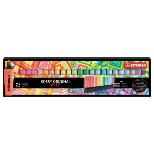 23 Surligneurs BOSS ORIGINAL - Pointe biseautée - Set de bureau - STABILO
