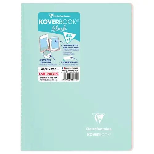 Cahier spirale KOVERBOOK Blush A4 160 pages,5X5,90g