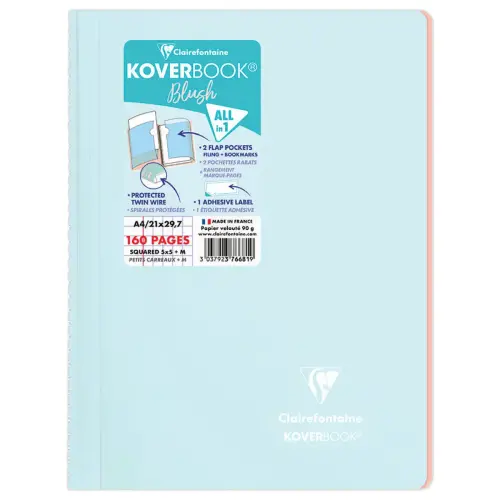 Cahier spirale KOVERBOOK Blush A4 160 pages,5X5,90g