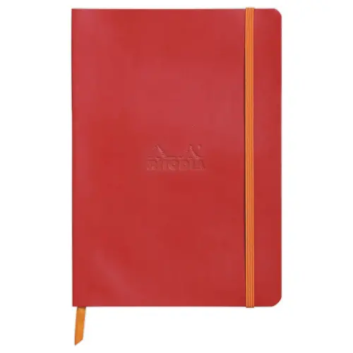 Carnet broché Rhodiarama A6 140 pages - couverture souple - rouge - RHODIA