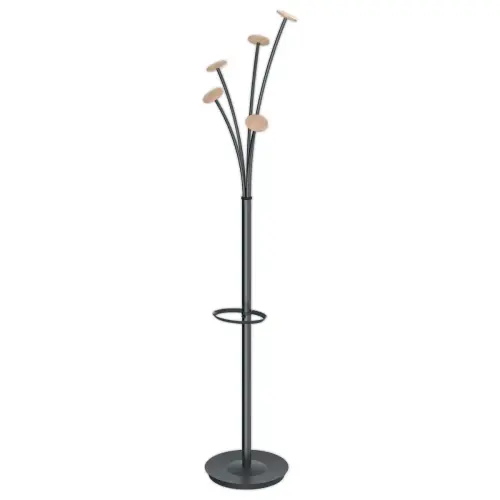 Portemanteau Festy - H 1.75 m - Noir et bois - ALBA 