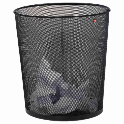 Corbeille à papier Mesh - 40L - Métal noir - ALBA