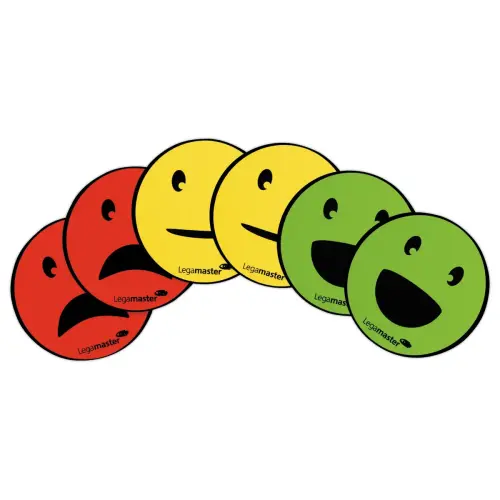 6 Emoticônes magnétiques - Diamètre 5 cm - Coloris assortis - Legamaster