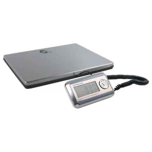 Pèse-colis électronique 200kg/50g écran LCD plateau XL en inox