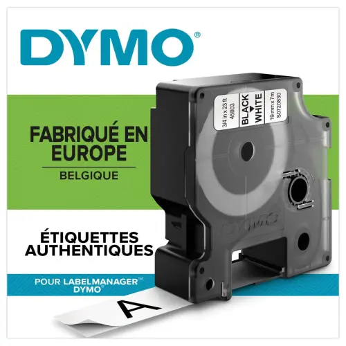 10 Rubans pour titreuse DYMO D1 19mm - blanc impression noire