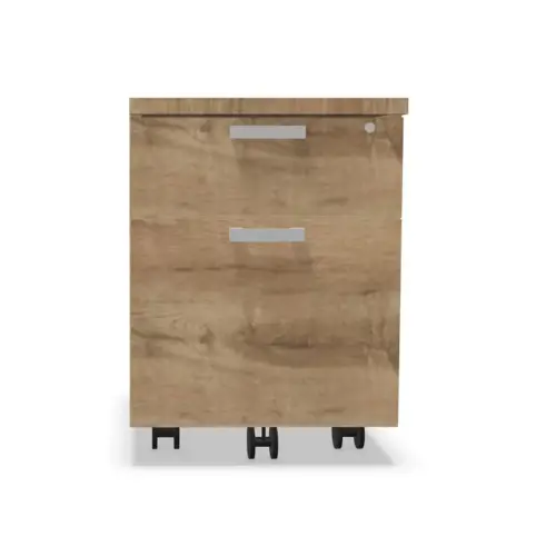 Caisson mobile mélamine 2 tiroirs 1 plumier Chêne veiné