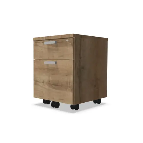 Caisson mobile mélamine 2 tiroirs 1 plumier Chêne veiné