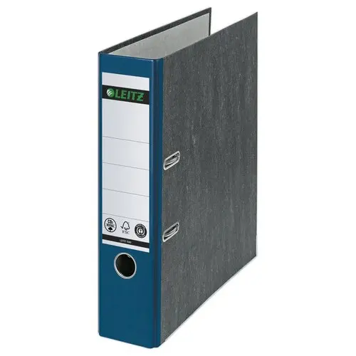 Classeurs &agrave; levier carton marbr&eacute; - Dos 8 cm  - bleu - LEITZ 
