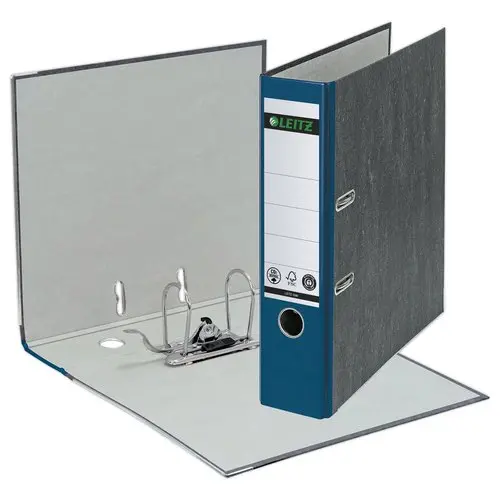 Classeurs &agrave; levier carton marbr&eacute; - Dos 8 cm  - bleu - LEITZ 
