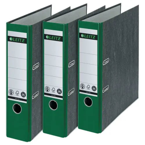 Classeurs à levier carton marbré - Dos 8 cm - vert - LEITZ