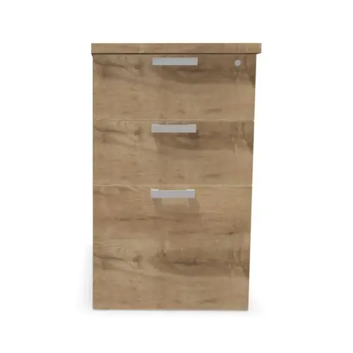 Caisson 3 tiroirs - Ch&ecirc;ne vein&eacute; - P 80 cm 