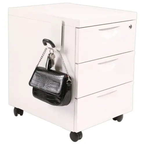 Patère magnétique metallique blanc