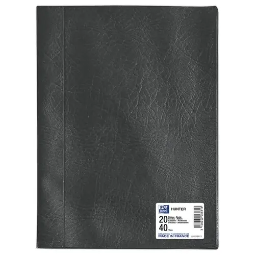 Prot&egrave;ge-documents - Hunter -  20 pochettes - noir - OXFORD 