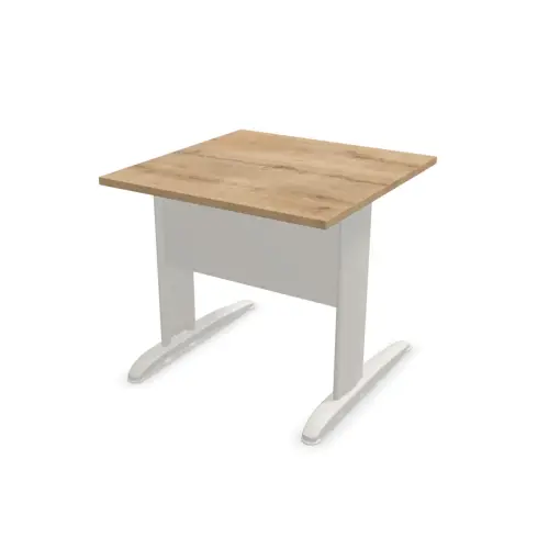 Table 80 x 80 chêne veiné - pieds aluminium Fiducial