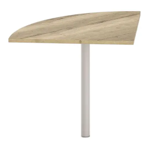 Angle liaison 80X80 bureau 2 pieds ch&ecirc;ne vein&eacute; /alu 