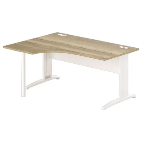 Bureau BUENOS AIRES compact retour à gauche160 x 80 chêne veiné /blanc