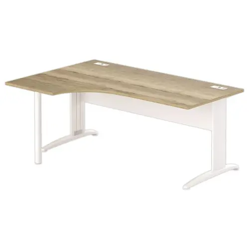 Bureau BUENOS AIRES compact retour &agrave; gauche180 x 80 ch&ecirc;ne vein&eacute;/blanc 