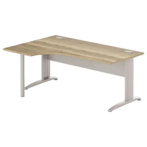 Bureau BUENOS AIRES compact retour à gauche 180 x 80 chêne veiné /alu